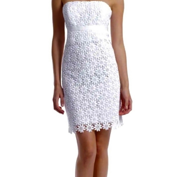 Lilly Pulitzer, Bowen Daisy White Strapless Dress, Classic White, Size 4‎ - Picture 4 of 13